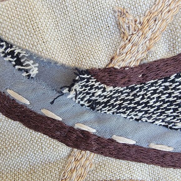 Crate & Barrel Gillespie linen blend embroidered paisley 18x18 pillow cover - Picture 3 of 6